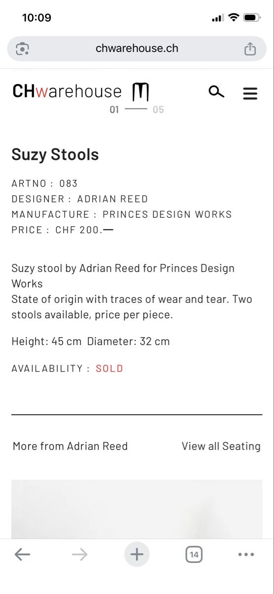 Hocker: Design Suzy stool by Adrian Reed – Gebraucht aus Basel von ana_6yp9 5