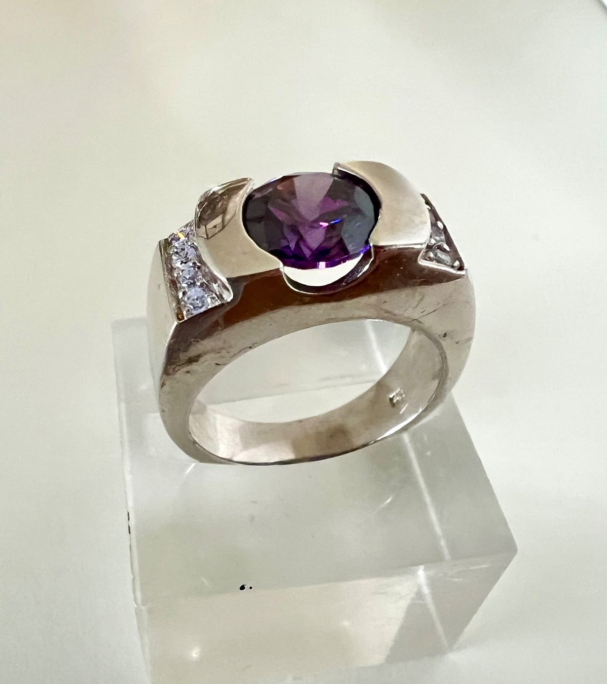 Anelli: Statementring Silber 925 mit grossem Ametrin und Zirkonia – Usato da Ruswil venduto da artbyhand 7