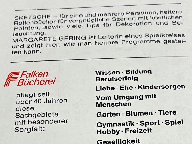 Libri: Sketsche Kurzspiele Buch 1969 – Usato da Horw venduto da adler65 8