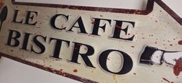 Le Cafe Bistro Schilder, Vintage Look, Metall