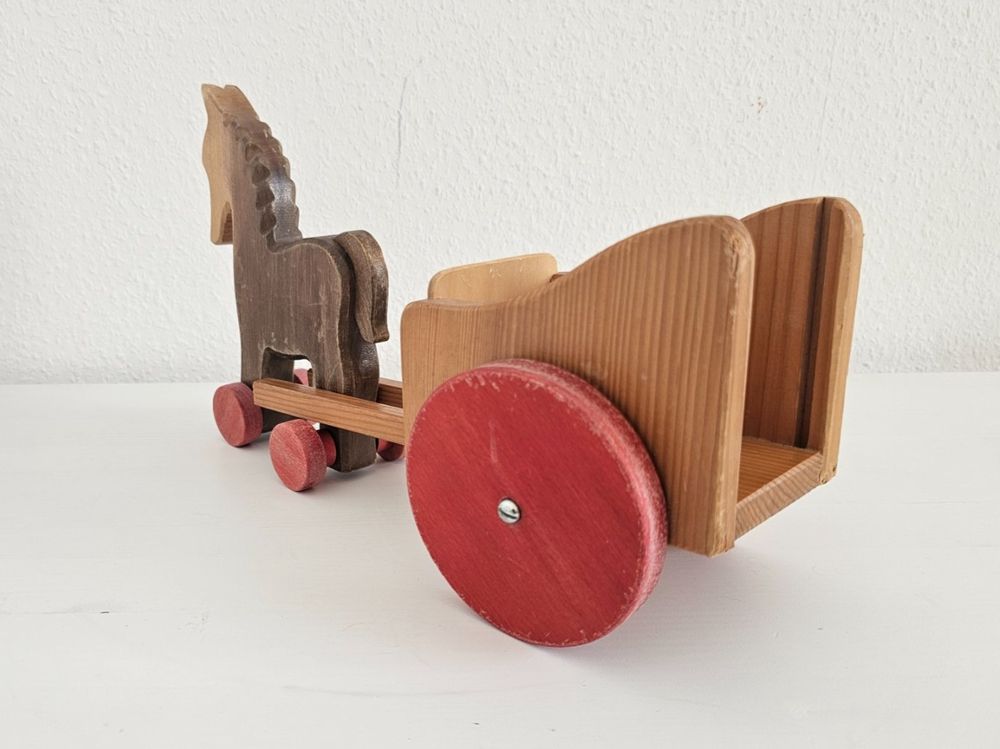 Jouets: Pferd mit Wagen Holz Spielzeug Decor Vintage – D'occasion à Pfäffikon ZH par eric0113 3