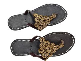 Handgemachte Leder-Sandalen - Gold 39
