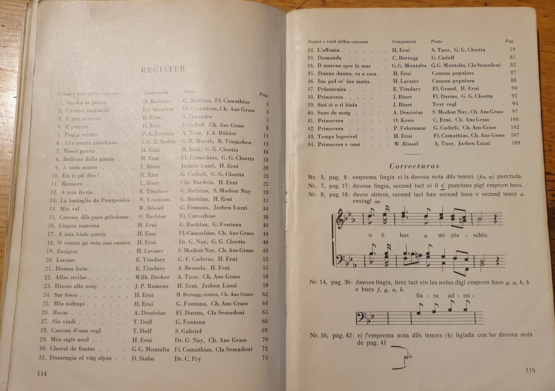 Libri: Patria - Collecziun de canzuns, 1942 – Usato da Zürich venduto da Vesco01 4