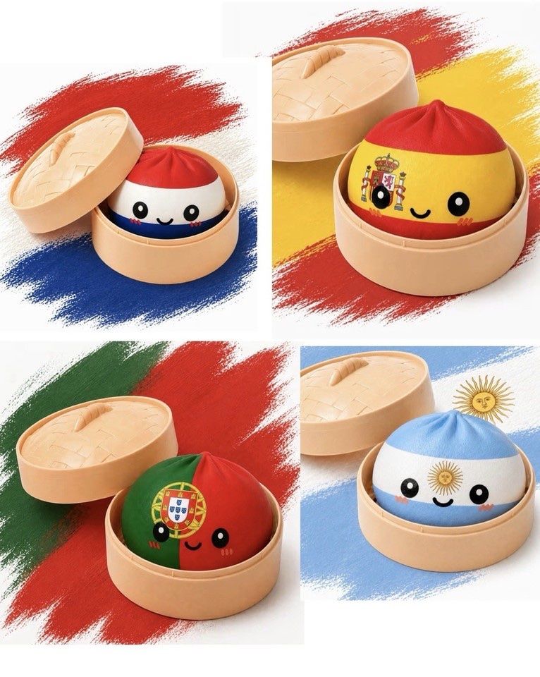 Spielzeuge: 3 Stück Mystery Dumpling Squishy Flagge Teigtasche – Neu und originalverpackt aus Neftenbach von AlindTech