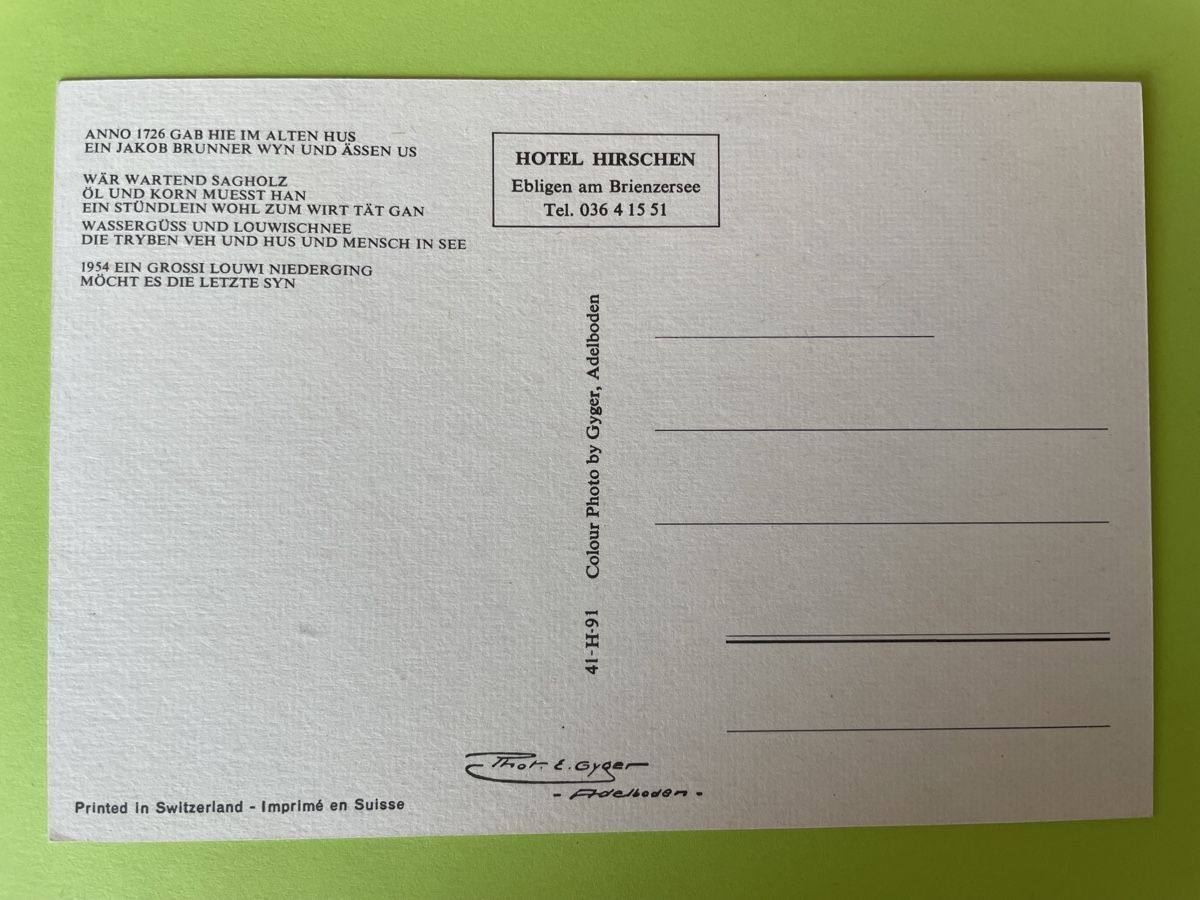 Cartoline postali: Hotel Hirschen Eblingen – Usato da Rümlang venduto da Kartenpost1 1