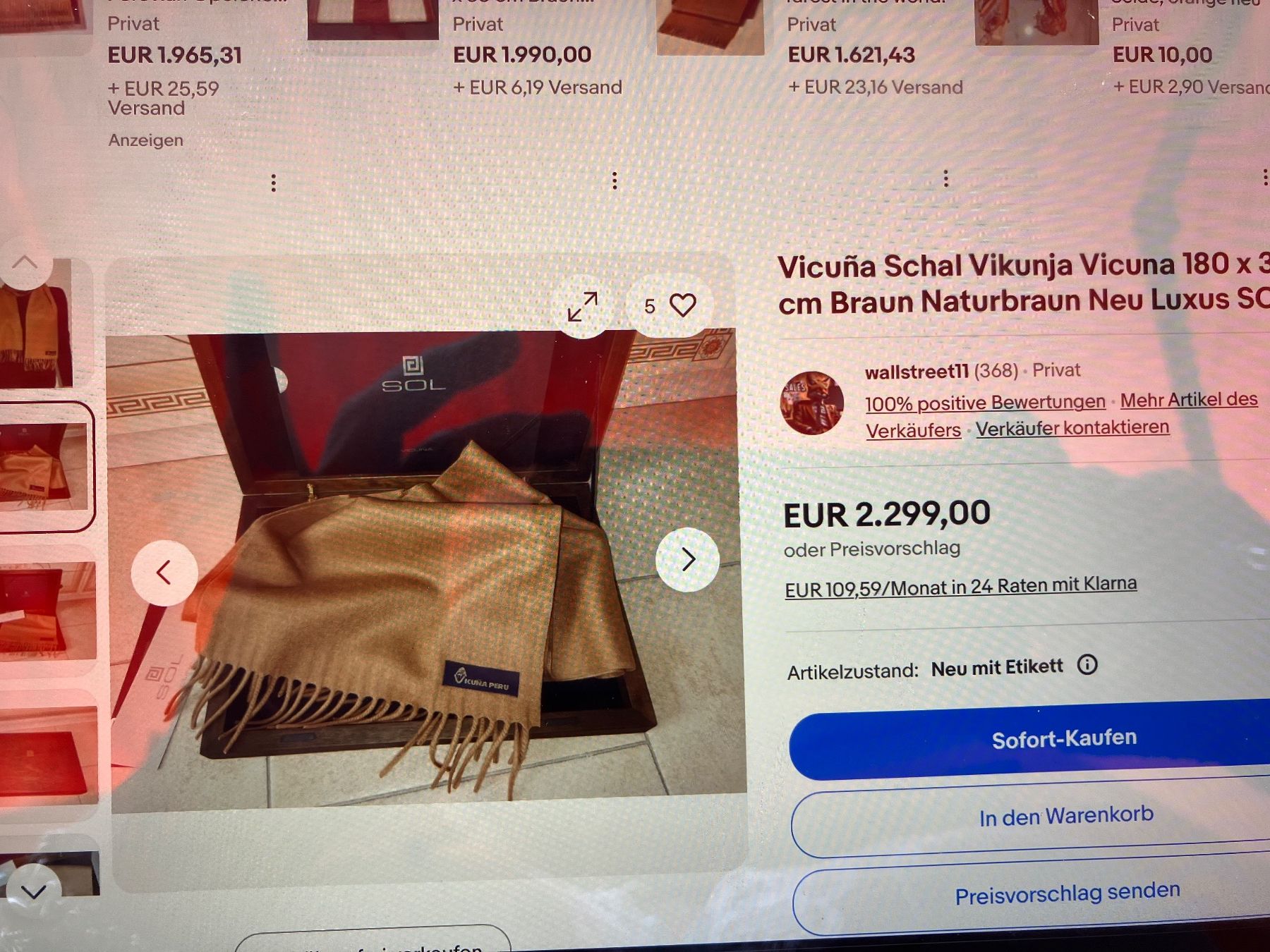 Foulard & Sciarpe: Neu und originalverpackt:  100% Vikunja Schal BASEL – Nuovo e nell'imballaggio originale da Bassersdorf venduto da groovygremlin 9
