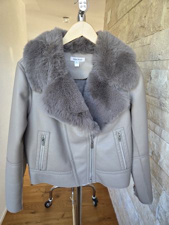 Alba Moda Kunstleder-Jacke mit kuscheligem Fellkragen 