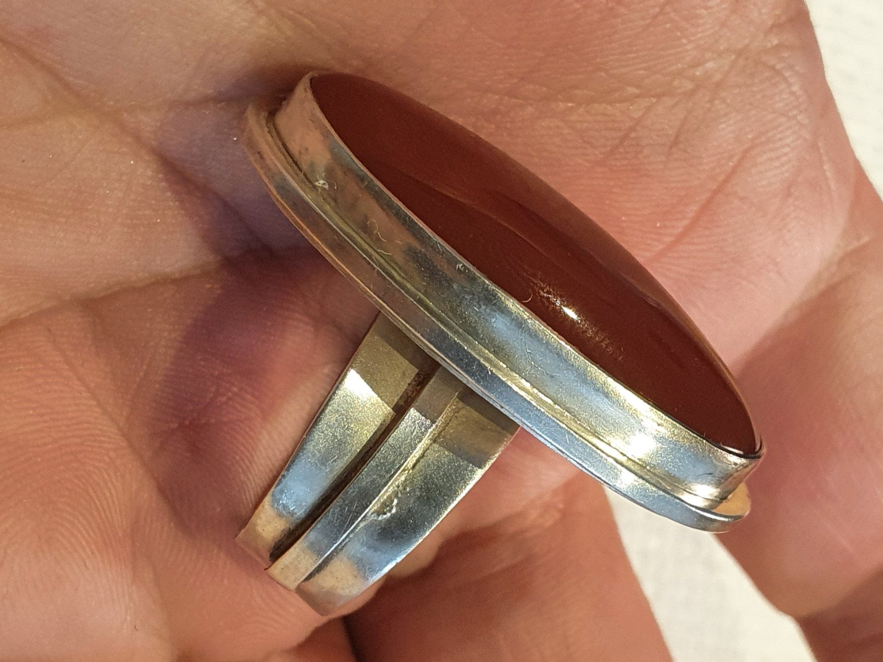 Ringe: Opulenter 925 Silber Ring besetzt mit grossem Karneol – Gebraucht aus Wohlen AG von palmsprings 5