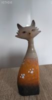 Dekorative Keramikfigur Katze Abstrakt Beschädigt