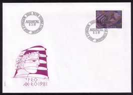 1981_F48_Flugpost_Pro Aero_IKARIER V. HANS ERNI_FDC !