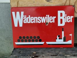 Antikes/Rares Emailschild „Wädenswiler Bier“