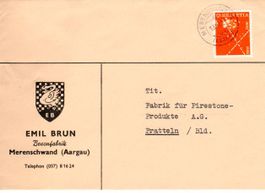Brief, Emil Brun Besenfabrik Merenschwand 1952