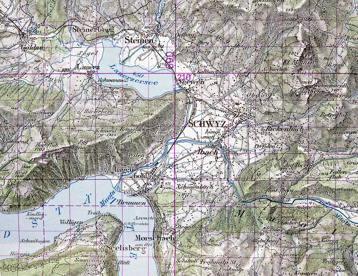 Landkarten & Atlanten: Topographische Karte, Einsiedeln 1948 – Gebraucht aus Bern von Maccalvin 6