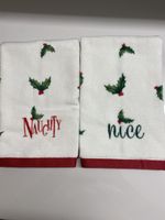 Christmas Decorative Hand Towels, Naughty & Nice