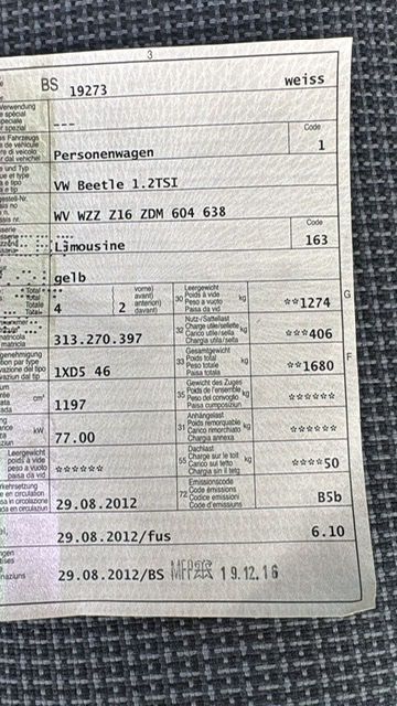 VW : VW Beetle 1.2 TSI gelb – Gebraucht aus Busswil TG von Oais0 8