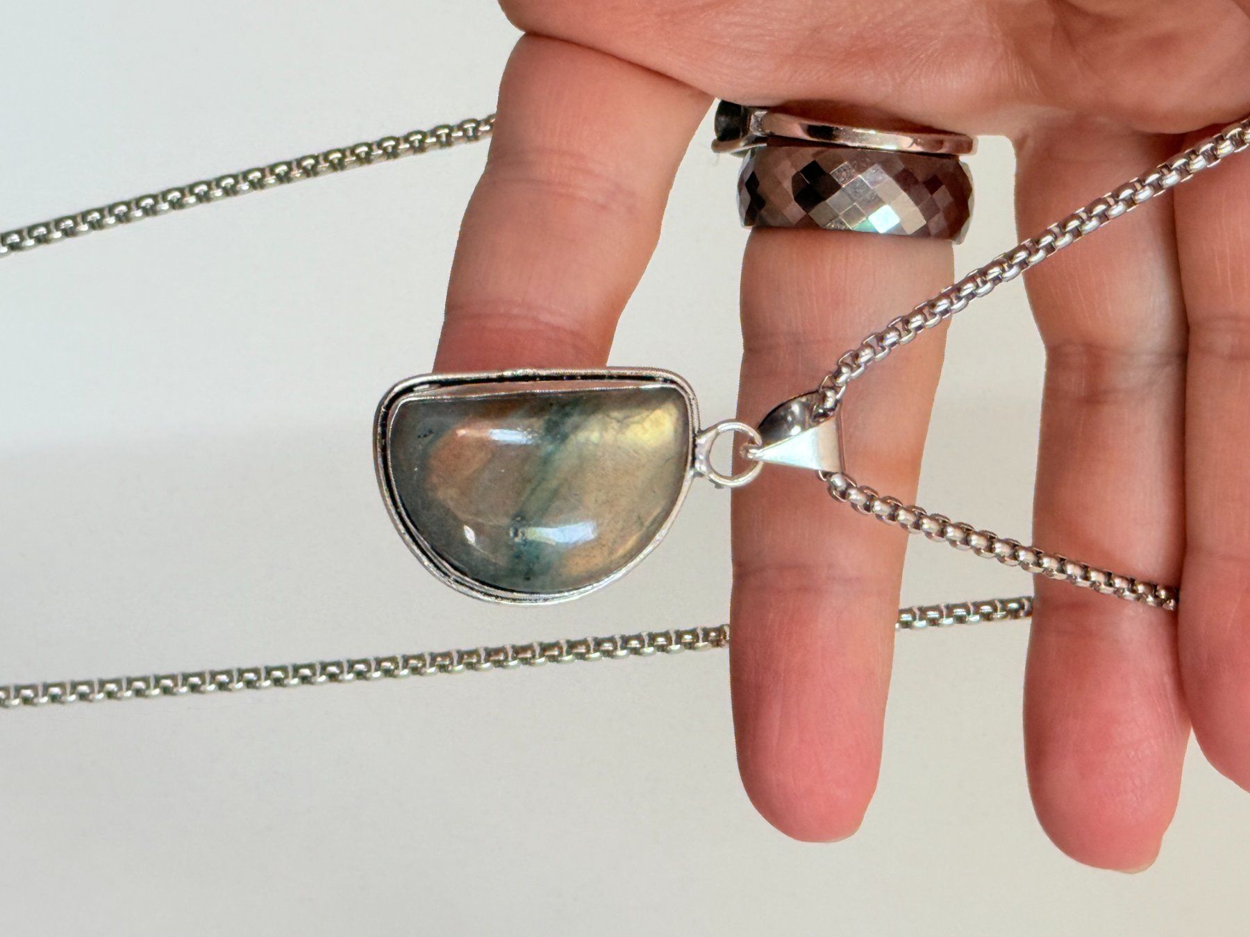 Catenine: Magnifique collier avec labradorite – Nuovo e nell'imballaggio originale da Genève venduto da AWWA 3