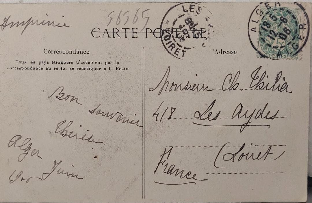 Cartoline postali: ALGER - Hôtel L'Excelsior - 1906 – Usato da Delémont venduto da Domdom1 1