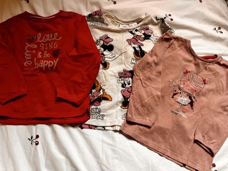 Girls' long-sleeve shirts, various brands, size 98