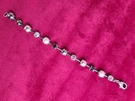 Vintage Armband mit Perlen & Strass ca. 17 cm (S-M)