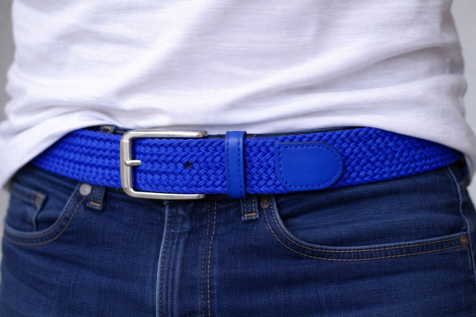 Cinture: Hochwertiger Flechtgürtel Blau – Elastisch & Elegant – Nuovo e nell'imballaggio originale da Fully venduto da VaneaSelection