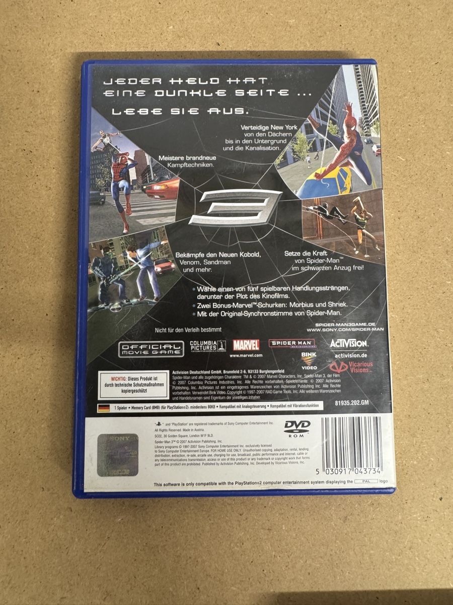 Sony Giochi: Spider-Man 3 - PS2 - Kult Spiel  – Difettoso da Biberist venduto da etesummer 1