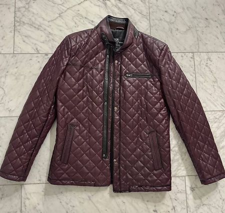 Lederjacke 100% echtes Leder Gr. XL Bordeaux Farbe