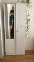 sehr solide weisse Schrank mit Spiegel