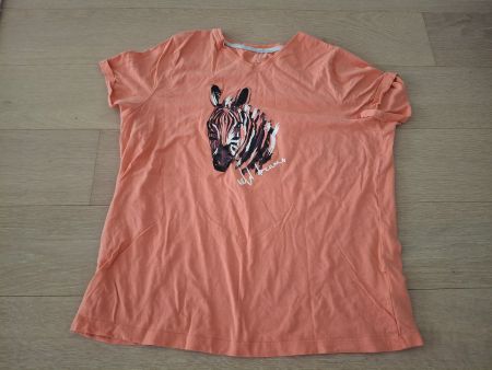Esmera T-Shirt, Gr. M (40/42), Orange mit Zebra Print!