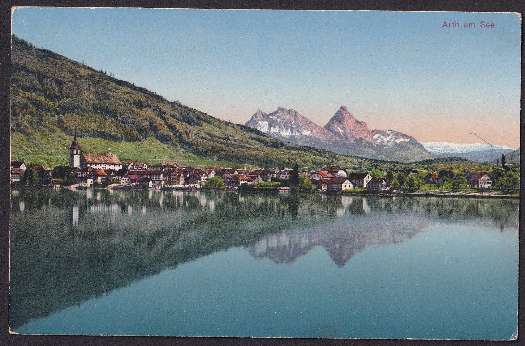 Cartoline postali: Arth am See Dorfansicht Feldpoststempel – Usato da Olten venduto da clotaldi