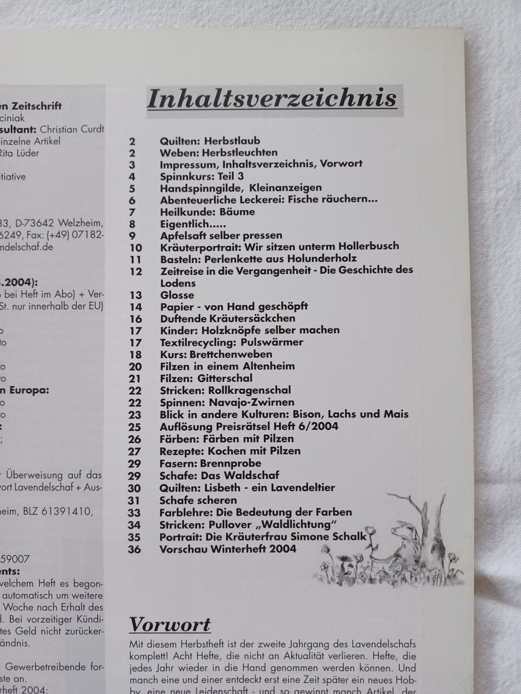 Zeitschriften & Magazine: Heft: Das Lavendelschaf Nr. 8: Herbst 2004 – Gebraucht aus Wangen SZ von Koenigskind83 1