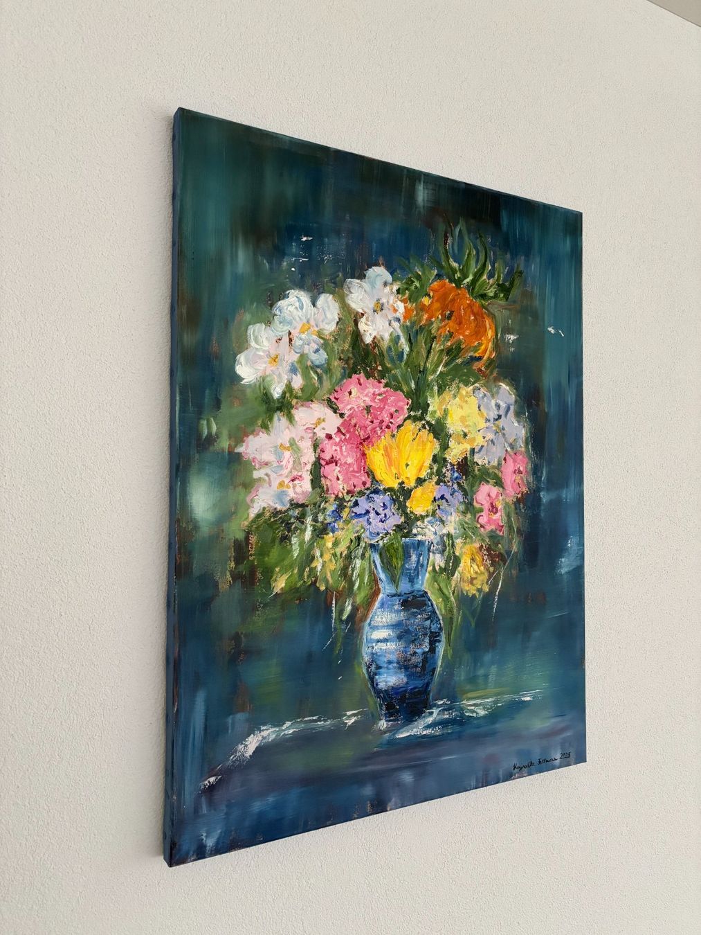 Dipinti: Gemälde Blumenstrauss in Vase – Nuovo (secondo la descrizione) da Cham venduto da Felha 3