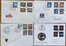 PRO Patria FDC 1961, 1965, 1967, 1968, siehe Abbildungen