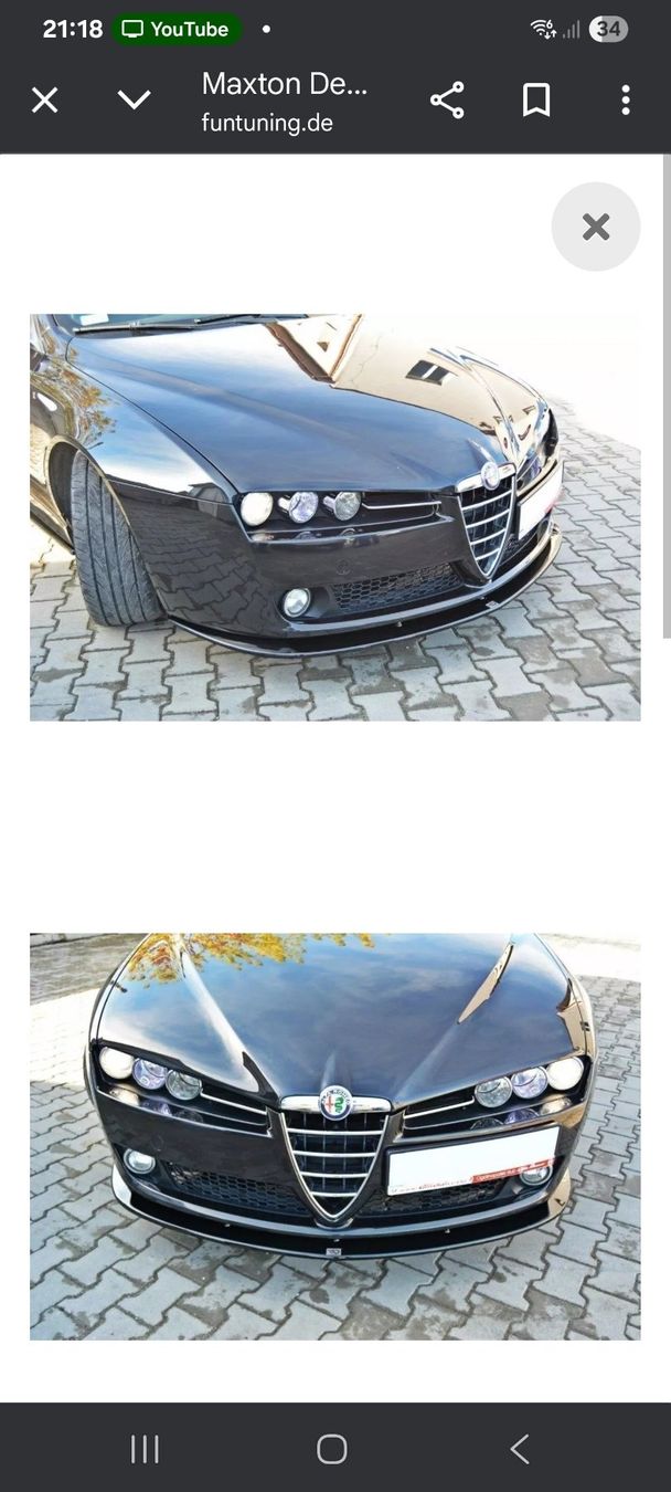 Alfa Romeo Tutti pezzi di ricambio auto: Spoilerlippe Schwarz für Alfa Romeo 159 – Usato da Niederbüren venduto da diarrom 2
