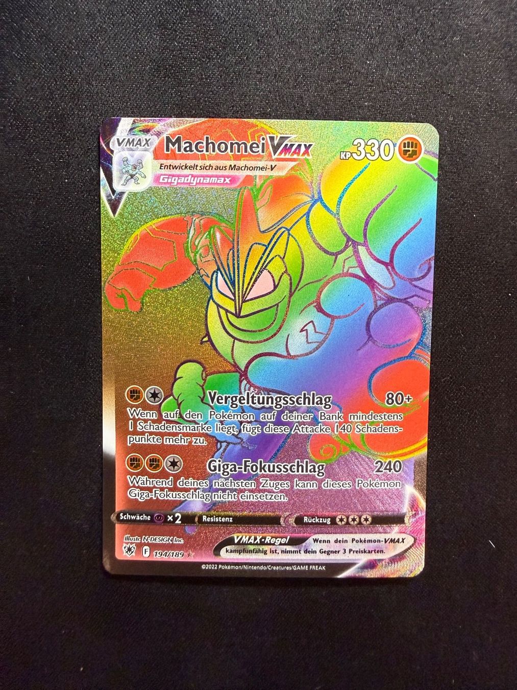 Pokémon Carte collezionabili: Pokemon Machomei VMAX 194/189 DE – Usato da Buchs SG venduto da Rheintalseller