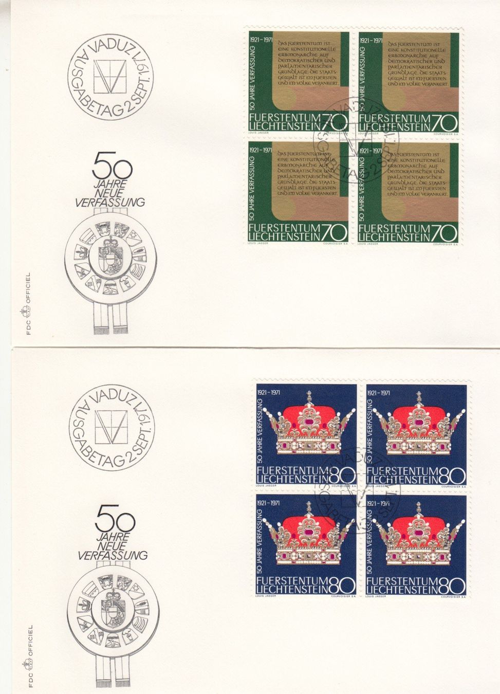 Tutti i francobolli: LBK 482 - 483 im 4er-Block FDC – Usato da Bürglen TG venduto da StampGraf