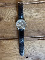 Emporio Armani Chronograph Herren Uhr Silber Leder