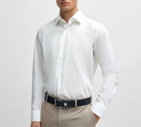 BOSS WEISSE SLIM-FIT BLUSE GR.39 /15.5