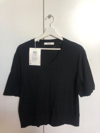 Damen Pullover Selected schwarz V-Ausschnitt Merino