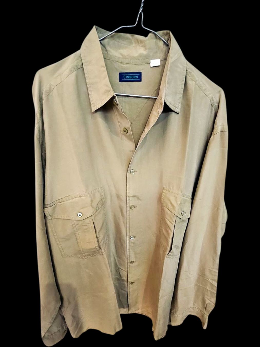 Camicie: Einhorn beiges Button-Down-Hemd mit Taschen – Usato da Zug venduto da vinokilo 1