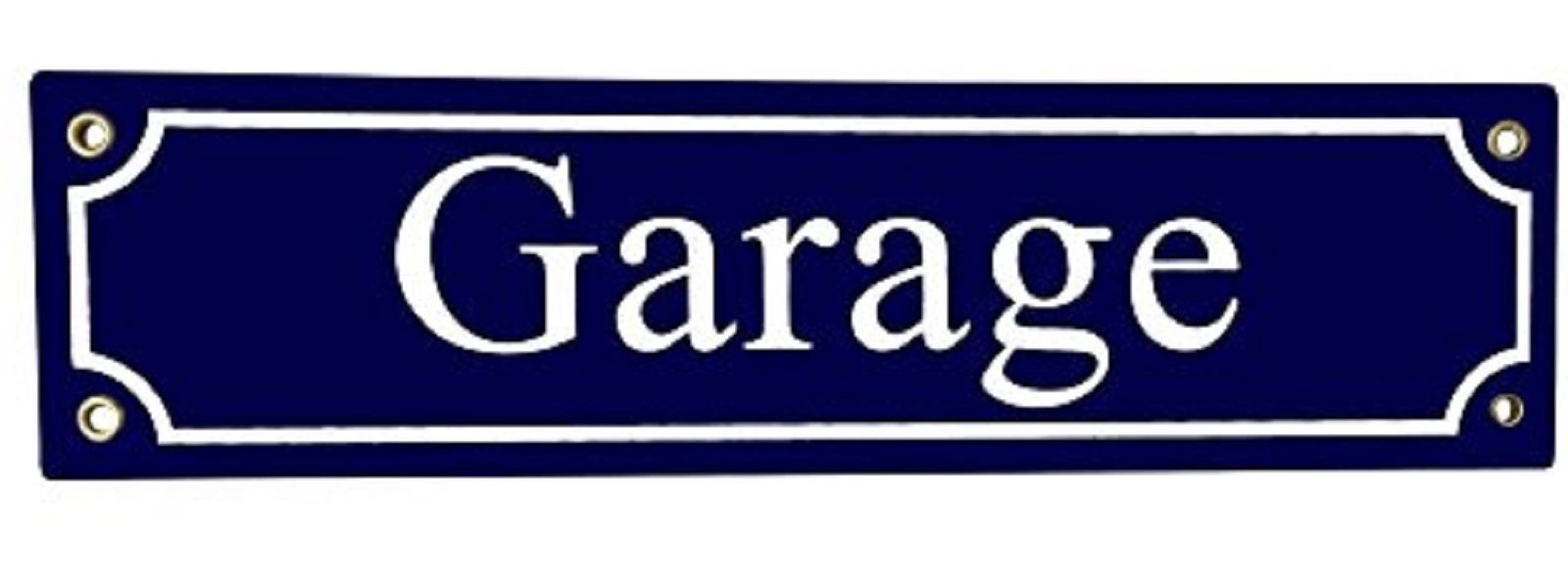 Insegne: Emaille-Schild-GARAGE-BLAU – Nuovo e nell'imballaggio originale da Rupperswil venduto da big-one-sale