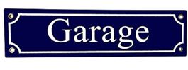 Emaille-Schild-GARAGE-BLAU