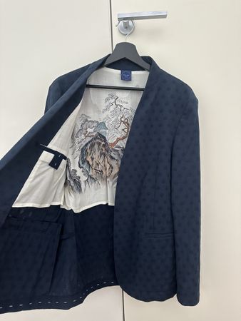 Amazing Men’s navy blue polka dot blazer (EU52)