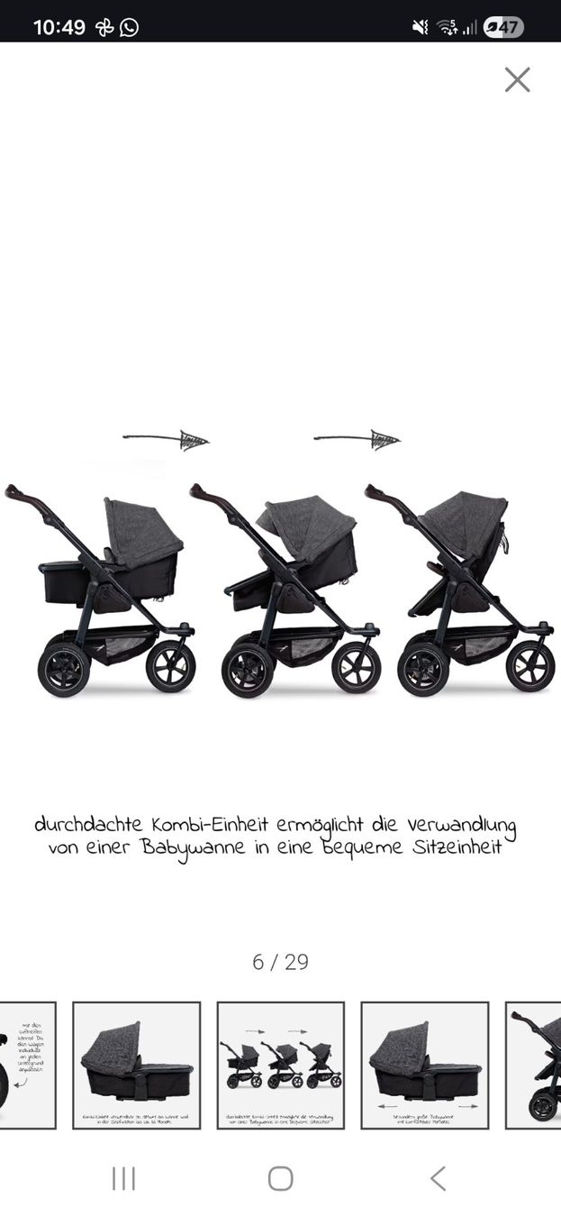 TFK Carrozzine: TFK Mono 2 Kombikinderwagen Premium Anthrazit – Usato da Birmenstorf AG venduto da NicoleInnebandy 3