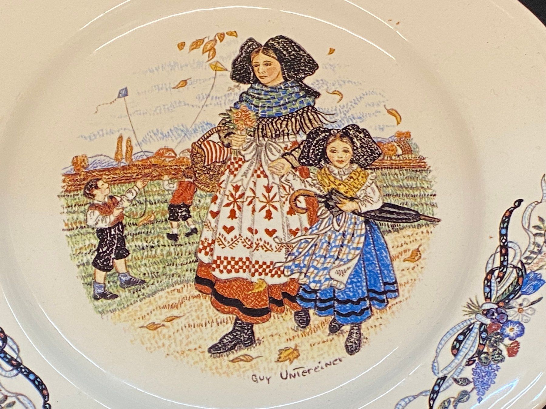 Piatti: 4 Wunderschöne Belle Alsace Collection Teller, Handgemalt – Usato da Schaffhausen venduto da VintageCity 4
