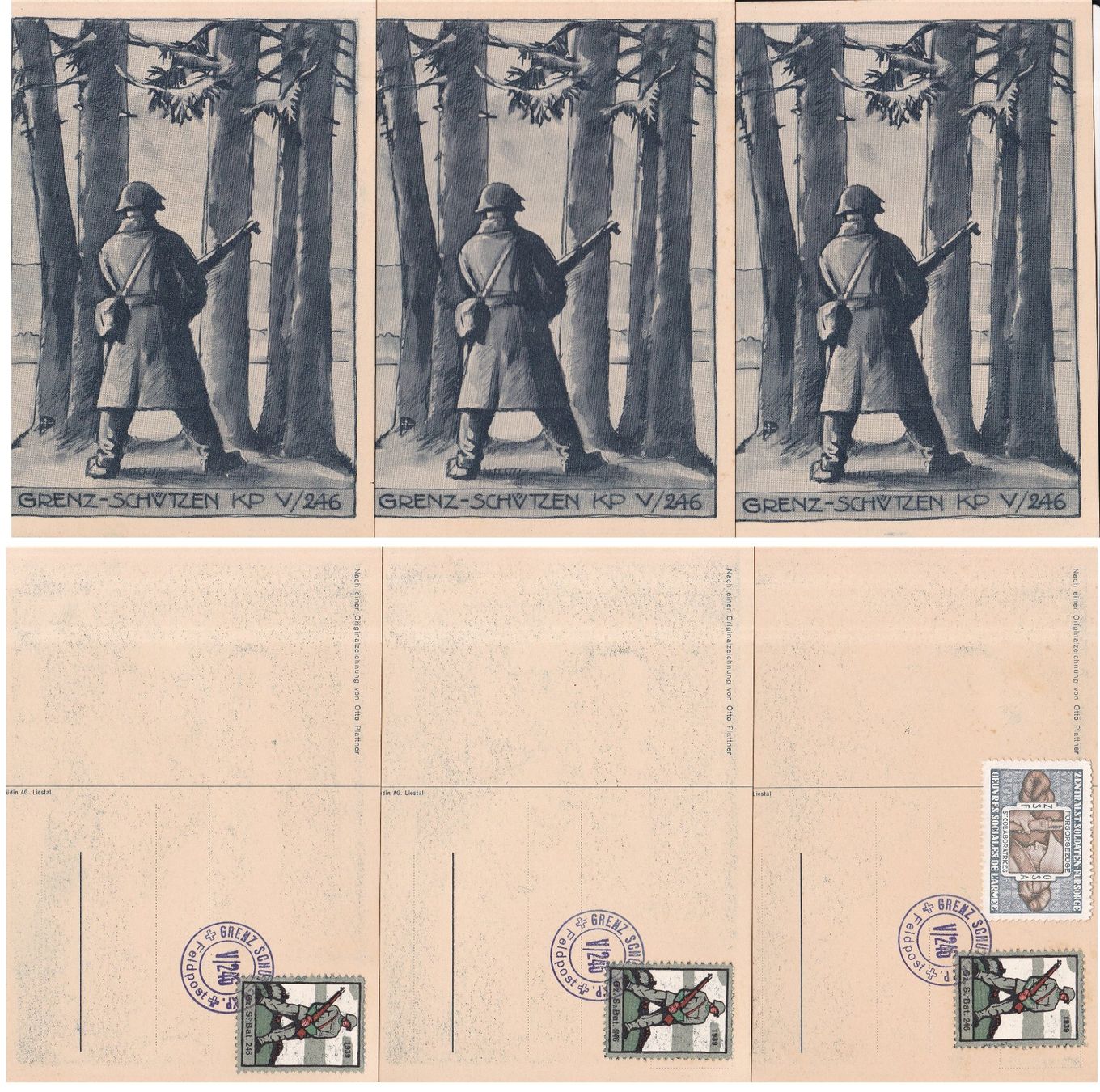 Alle Briefmarken: 10 Stk. CH Feldpost Postkarten, Briefe, 2. WK – Gebraucht aus Münchwilen AG von Nesar 1