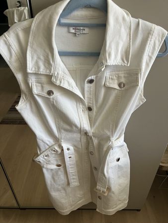 Morgan Jeanskleid Weiss Gr. 42 Sommerkleid Weste Kleid 👗