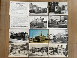 AK-Serie Reproduktion Trambahn St. Gallen, 10 Karten