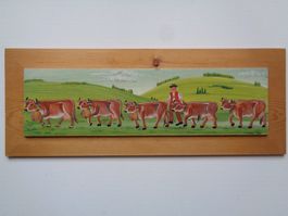 APPENZELLER BILD ALPAUFZUG BAUERNMALEREI NAIVE MALEREI