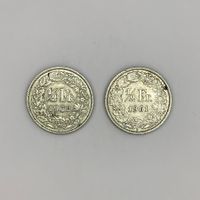 Switzerland Lot 2 x 1/2 francs – 1961 & 1962