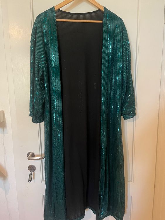 Petitebella Hundekleid – Schwarz Mit Grünen Pailletten, Einfarbig, Größe XXXL, Für Besondere Anlässe Wie St. Patrick’s Day